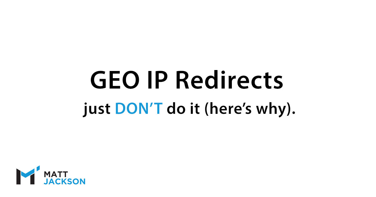 Use ip location detection redirects good bad seo
