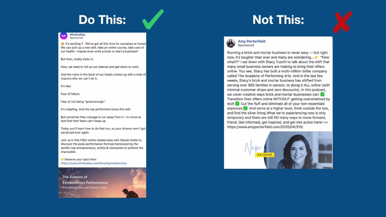 Manychat How to write effective facebook ad copy