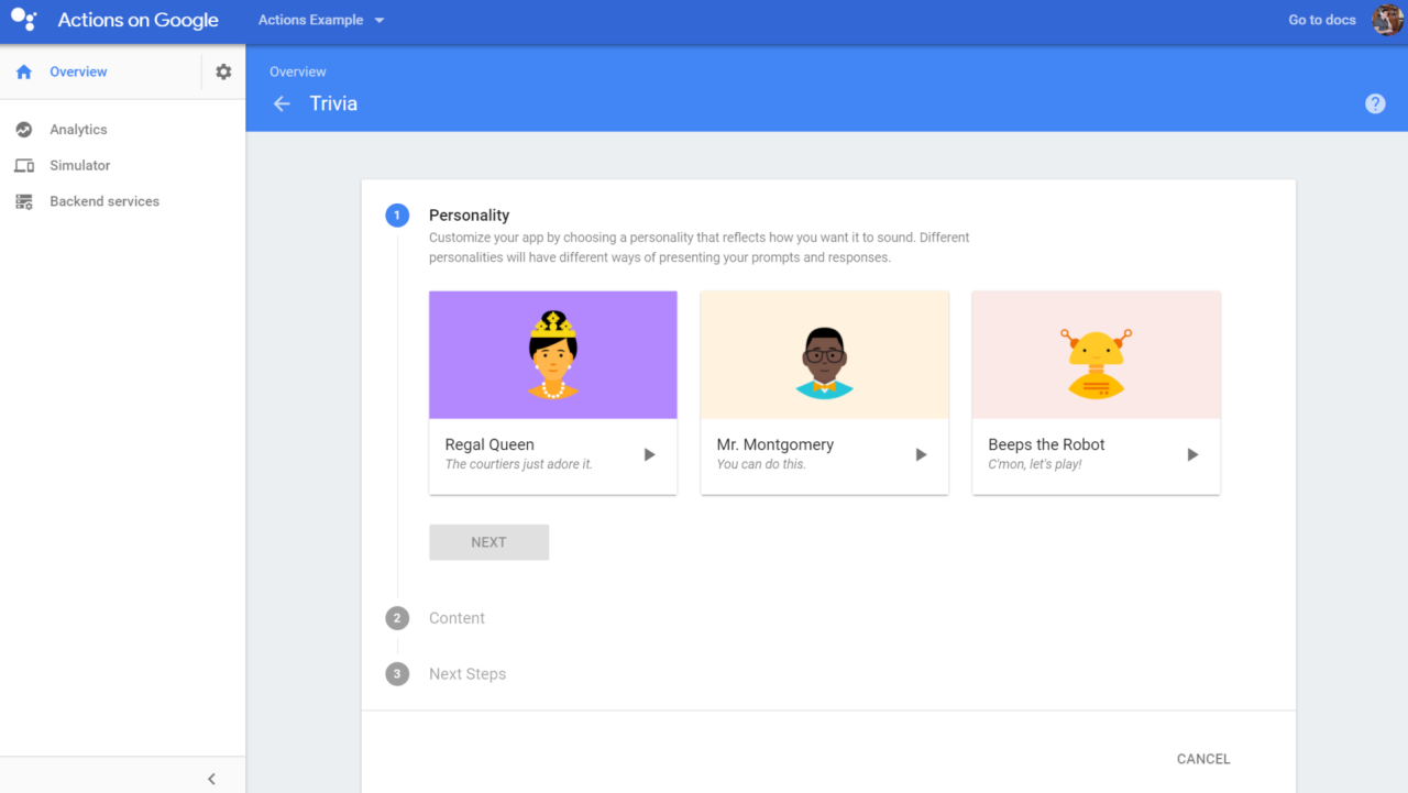 Google actions