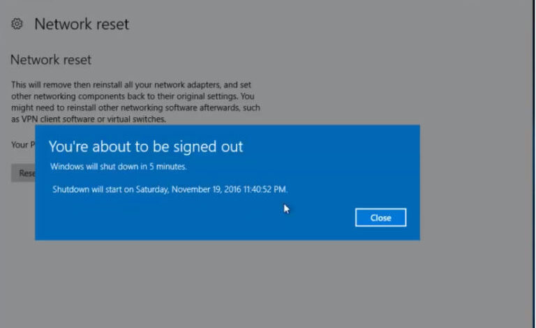 What is reset the net
