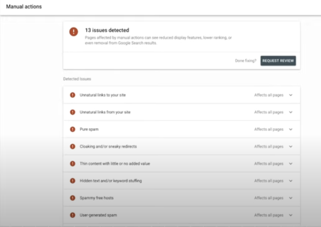 Penalties ranking The big list of google penalties for seo