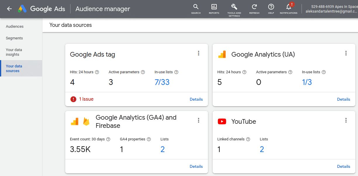Google ads data manager